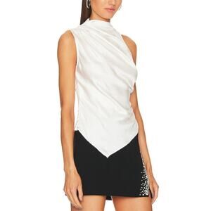 A.L.C. 'Jones' White Asymmetrical Sateen Top Size 4